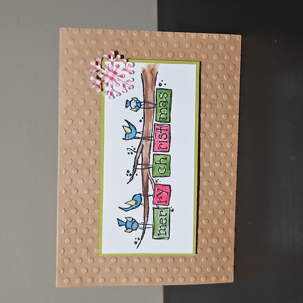 Handmade Christmas Card Birds.